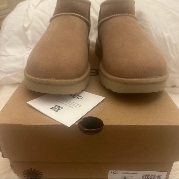NIB UGG Ultra Mini Boots- Beige - Picture 4 of 8